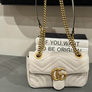 Gucci GG Marmont Matelasse Mini Bag-Light Grey Leather